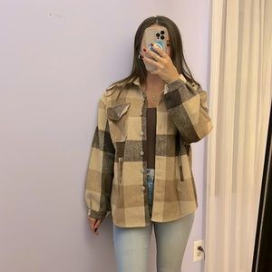 Brown plaid shacket